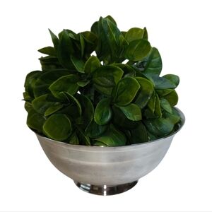 Reed & Barton Silver Plated Bowl with Green Faux Plant, 6"